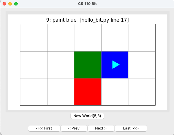 bit world with red, green, and blue squares