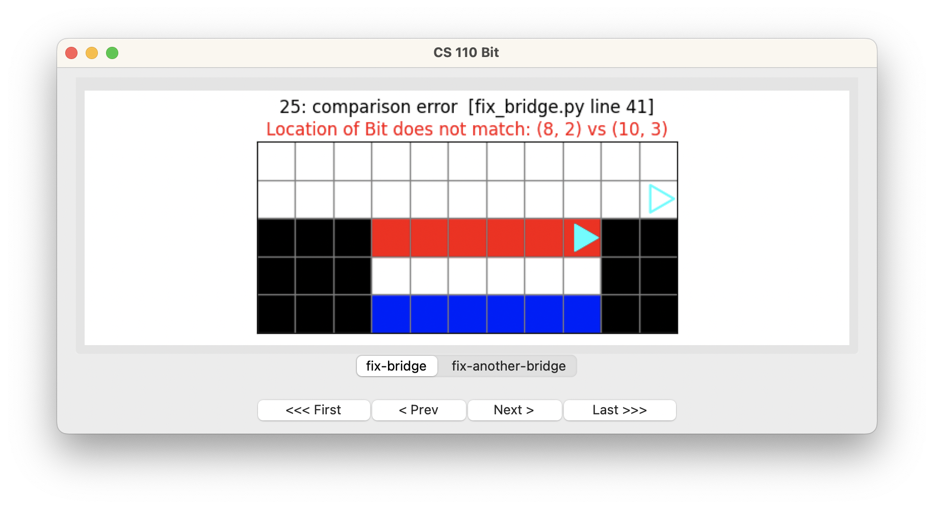 Bit has fixed the bridge and is still on the bridge