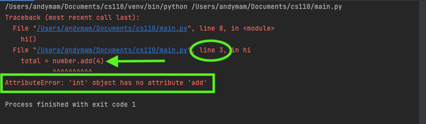 AttributeError: 'int' object has no attribute 'add'