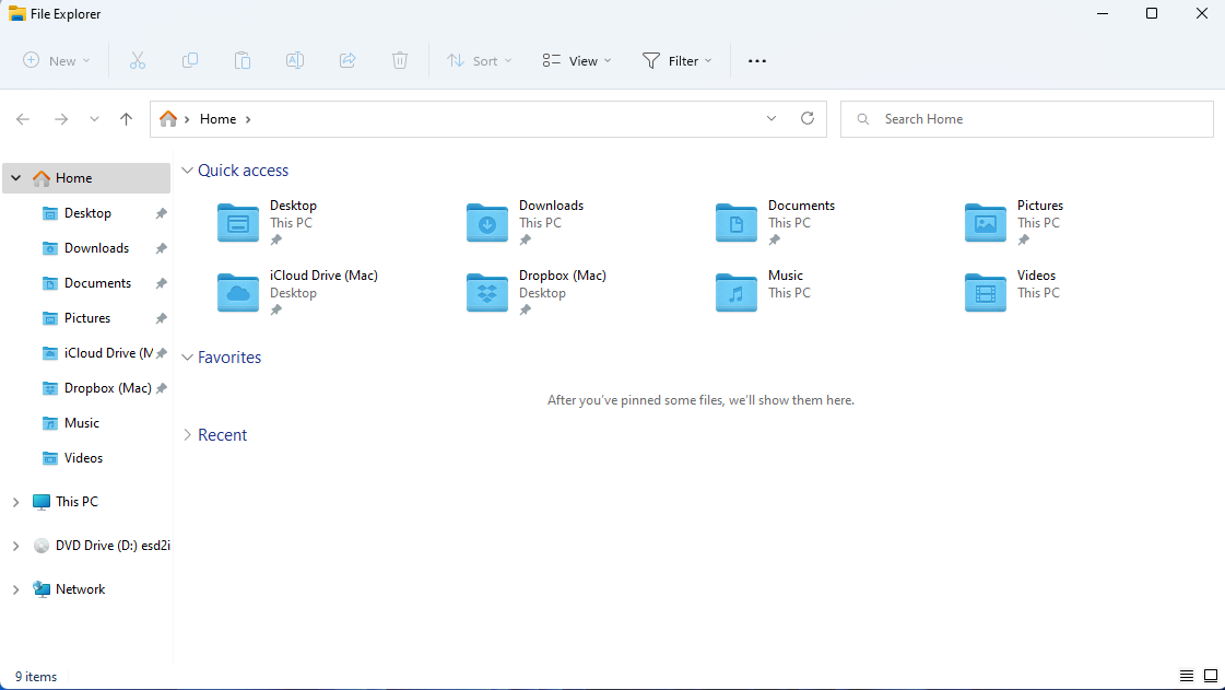 file explorer window