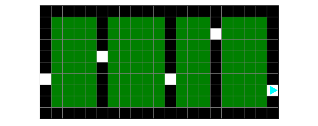 Soccer fields filled with green squares