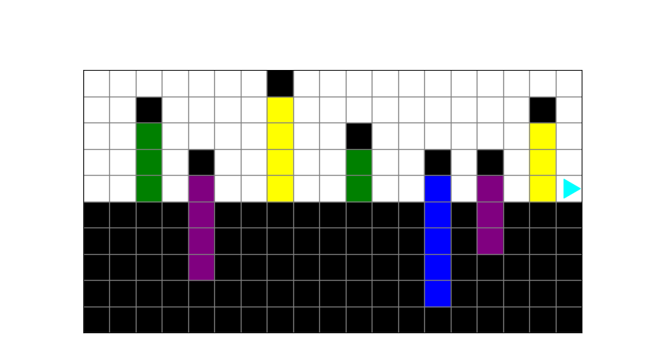 Holes are filled in with the color of the colored squares