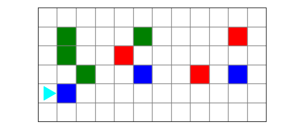 a large world with some red, green, and blue squares scattered throughout