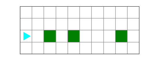 a world with some green squares in the same row as bit