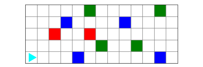 incomplete lines in each row, with the starting and ending squares already colored